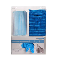 Dispensador de Guantes Desechables de Acrílico Transparente para Montar en la Pared, Dispensador de Mascarillas, Dispensador Triple de Guantes con Tapa