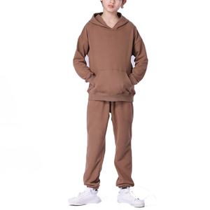 Ensemble deux pièces pour homme, sweat-shirt et pantalon en tissu molletonné français, respirant, survêtement pour garçons et enfants - Product Image 3