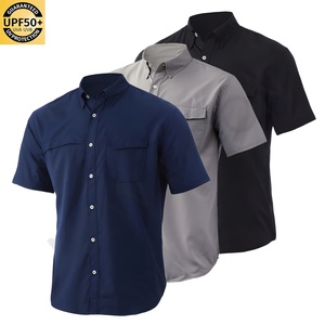 เสื้อเชิ้ตผู้ชายแบบสั่งทำพิเศษ ป้องกันแสงแดด UPF 50+ เสื้อเชิ้ตทำงานแบบติดกระดุม เสื้อตกปลา เสื้อเชิ้ตแขนสั้นสำหรับกิจกรรมกลางแจ้ง เสื้อตกปลาผู้ชาย - Product Image 6