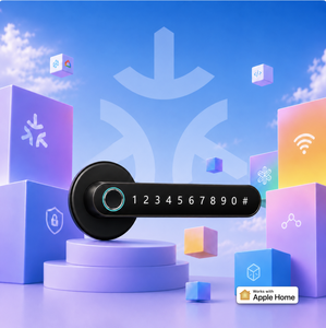 Serrure de porte intelligente en alliage d'aluminium JINKLock HR-24, déverrouillage par empreinte digitale, mot de passe, carte, <span class=keywords><strong>clé</strong></span> mécanique, contrôle par application, iOS, <span class=keywords><strong>USB</strong></span>, utilisation à l'hôtel, à domicile - Product Image 1