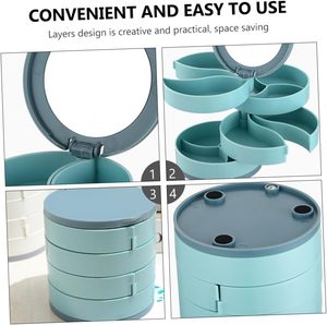 Nouvelle boîte d'emballage de bijoux en plastique écologique rotative à quatre couches - Product Image 2