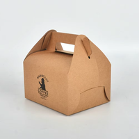 SenAng05 – boîte en papier Kraft de grande taille personnalisée, avec fenêtre, à emporter, pour gâteaux de boulangerie