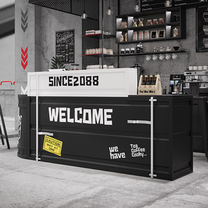 <span class=keywords><strong>Comptoir</strong></span> de <span class=keywords><strong>Bar</strong></span> Rétro Industriel pour Salle de Billard, Caisse Enregistreuse de Salle de Sport, Gym, Café, <span class=keywords><strong>Maison</strong></span> - Product Image 5