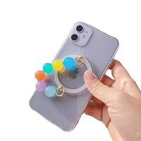Support magnétique universel réglable en PC pour téléphone, avec anneau de maintien et perles, compatible coques iPhone, aimant N52