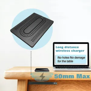 Chargeur sans fil invisible de 50mm chargeur longue distance caché/sous le bureau 10W tapis de charge de meubles pour téléphones sans fil iPhone