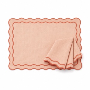 Nappe en lin biologique français sur mesure, 100 % lin, faite à la main, avec bord brodé, pour mariages et hôtels – Offre Spéciale - Product Image 2