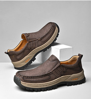 2025 <strong>Best</strong>-<strong>Selling</strong> Men's Work <strong>Boots</strong> Cow Leather <strong>Waterproof</strong> Breathable Outdoor Casual <strong>Hiking</strong> PU Midsole Toe-Cover Plus Sizes All