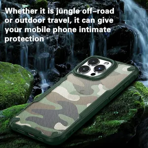 Factory Designer Camo Soft TPU+PC Shockproof Phone Bags Print Camouflage Color Cover For IPhone 15 14 13 Pro Max Plus Phone Case