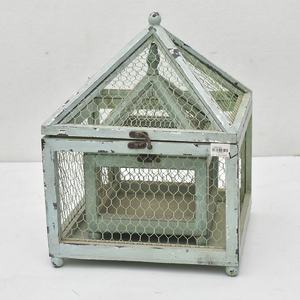 Su misura all'ingrosso Shabby Chic rustico Vintage Mini metallo filo di <span class=keywords><strong>legno</strong></span> serra struttura fredda giardino fiore piantina scatola di coltivazione casa - Product Image 4