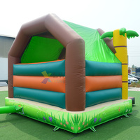 Château gonflable animalier jungle tropicale, combo gonflable Toucan avec toboggan pour événements de carnaval en plein air