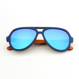 Beiyuanファッショナブルな軽量ビンテージプロモーションサングラス % 竹木フレームTAC偏光レンズミラーカラー - Product Image 6