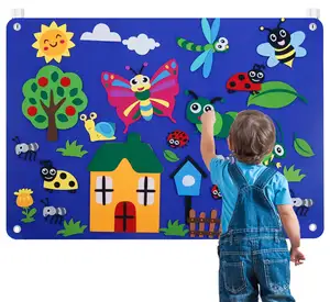 Factory OEM Preschool Insects Bugs Teaching Felt Story Board for Toddlers Learning Activities Sensory Wall Felt Story Board