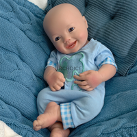 URCHOICE 13 ''Poupée bébé à bouche ouverte Membres mobiles Poupée bébé nouveau-né en silicone pour les établissements d'apprentissage précoce