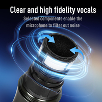 Microphone dynamique sans fil UHF professionnel double métal-plastique avec connecteur XLR portable pour karaoké à domicile et conférences
