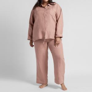 Ropa de Lino al por Mayor, Conjunto de Pantalones de Lino y Algodón para Mujer, Estilo Casual de Verano, con Logotipo Personalizado - Product Image 5