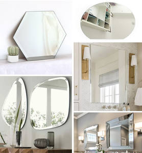 Espejo de Pared Irrompible, Espejo Templado de 6 mm con Bordes Biselados para <span class=keywords><strong>Hotel</strong></span>, Restaurante, Baño - Product Image 5