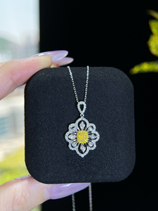 Xinfly Wholesale Price 18k White Gold Natural Yellow and White Diamond Necklace - Product Image 4