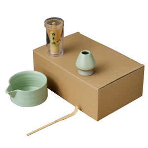 Juego de Té Matcha de Porcelana Estilo Japonés Japandi Hecho a Mano con Batidor, Tazón y Soporte para Batidor para Ceremonia del Té - Product Image 1