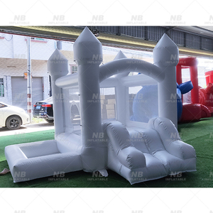 Wedding Kid Adult Jumping Inflatable White House Ball Pit Slide Plain Castle Oxford Cloth Easy Setup for White Wedding Wh - Product Image 4
