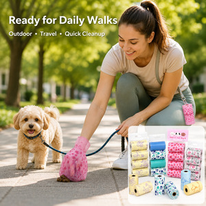 Sacchetti per Escrementi di Cane Rinforzati, Profumati, Biodegradabili, Carini, per la Raccolta dei Rifiuti degli Animali Domestici - Product Image 3