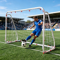 Léger et robuste, diamètre extérieur de 32 mm Ensemble de buts de football pour jeunes en fer, mobiles, réglables, faciles à assembler, pour l'école, le parc, l'entraînement