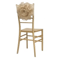Housse de chaise Chiavari élastique de luxe avec nœud floral pour mariage