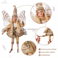 SOTE coloré noël fleur fée arbre ornements petite taille fées Figurines noël suspendu pendentif décor