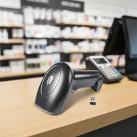 Escáner de Código de Barras Portátil con Ultra Larga Duración de Batería de 18 Horas, Compatible con Conexión Inalámbrica 2.4G y Conexión USB con Cable