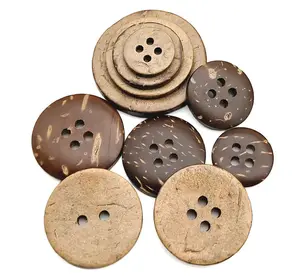 Manufacture Nature Wood 1 inch New Thick Coconut Shell 2 Holes Button Coconut Shell Buttons for Crafts Sewing Decorations
