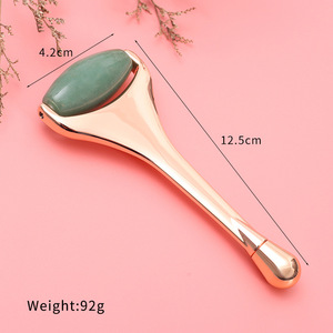 Rouleau de massage facial en jade aventurine verte à tête unique avec poignée en alliage de zinc pour lifting des yeux et anti-rides, pour une peau éclatante (vente en gros) - Product Image 6