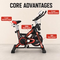 Sepeda Fitness Multifungsi Indoor Rangka Baja Tahan Lama dengan Hambatan yang Dapat Disesuaikan untuk Membentuk Tubuh, Latihan Kardio di Rumah, Sepeda Spinning