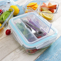 Récipients de stockage des aliments en verre, 3 paquets de 36 OZ avec couvercle à fermeture, boîte à Bento en verre pour les repas, contenants pour préparation de repas, 5 pièces