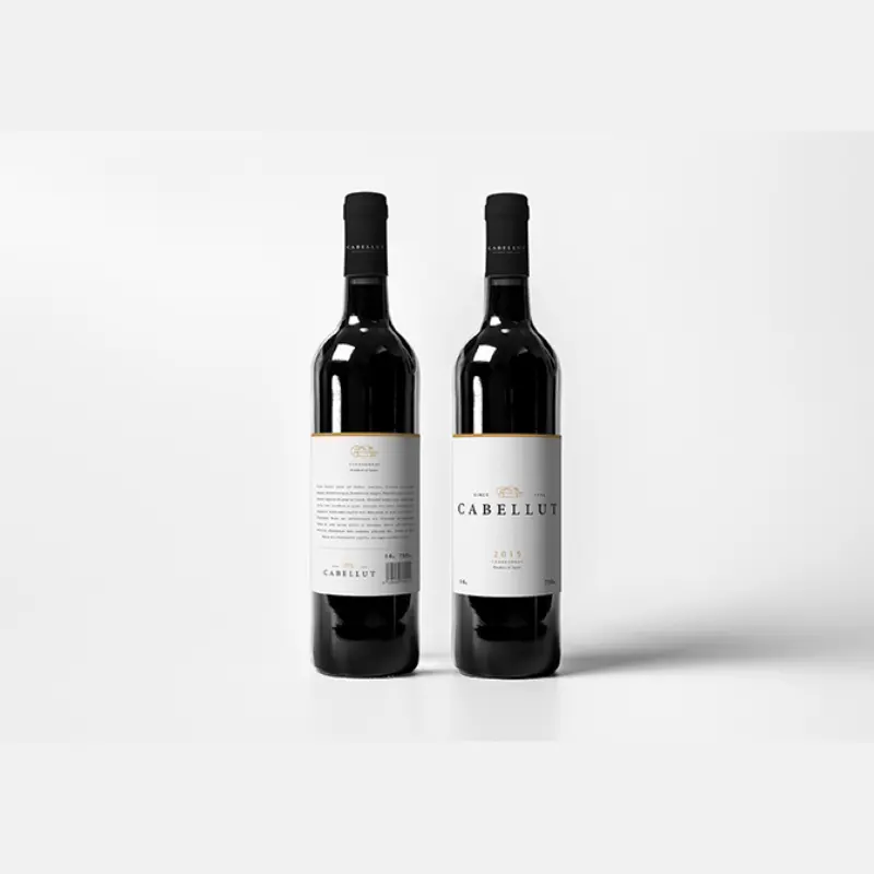 Venta al por mayor logotipo personalizado vacío cuello largo 375ml 500ml 750ml botella de vino de vidrio negro mate esmerilado