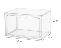 Boîte à chaussures rectangulaire en plastique magnétique Attraction empilable pliable organisateur Portable goutte avant Transparent conteneur pour chaussures