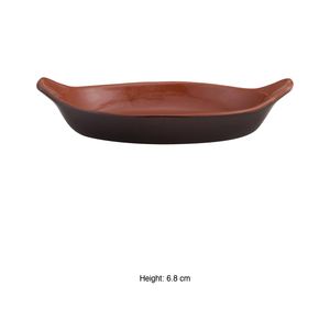 Plat de service ovale en terre cuite Vulcania 30 × 6,8 cm, marron, bicolore - Product Image 3