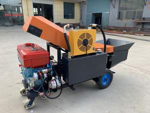 Pompe à béton diesel 4 cylindres 50 CV à structure secondaire inclinée, convoyeur à béton pour petits granulats avec tuyaux offerts - Product Image 6