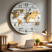 Horloge murale en quartz à mécanisme silencieux en bois MDF, décoration d'intérieur personnalisée Art Déco OEM, décoration de salon
