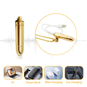 เครื่องสั่นรูปทรงกระสุนสีทองสุดหรู พร้อมสายรัดแบบดิลโด้ นวดหน้า สร้อยคอ บรรจุภัณฑ์ของขวัญ ของเล่นเซ็กส์ขนาดเล็กสำหรับผู้หญิง - Product Image 4