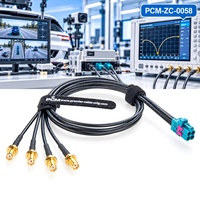 Câble de test coaxial 4-en-1 HFM Mini FAKRA femelle vers 4x SMA femelle Quad Rosenberger AMK12D-1M4Z5-Z pour GMSL2 ADAS HIL Test VNA ECU