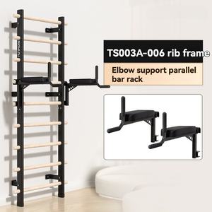Barra de entrenamiento tipo <span class=keywords><strong>escalera</strong></span> de madera con accesorios para dominadas y barras paralelas, con 9 varillas estratégicas - Product Image 3