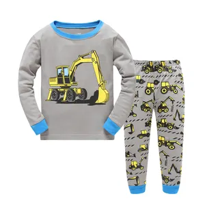 Vêtements de nuit populaires pour bébé garçon, pyjama 2 pièces pour enfants 100% coton pour garçon, vêtements de maison d'automne et d'hiver, nouvelle collection
