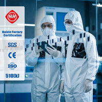 Combinaison de protection jetable Hubei Haixin avec dosimètre intégré et fenêtre de visualisation, tenue de protection chimique, vente en gros