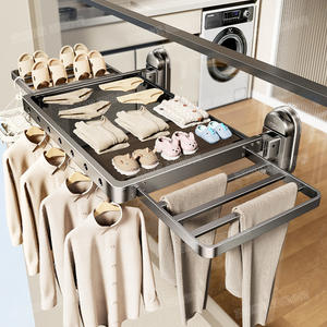 Séchoir mural pliable Litonics 75 cm gris anthracite avec ailes, gain de place, pour intérieur - Product Image 1