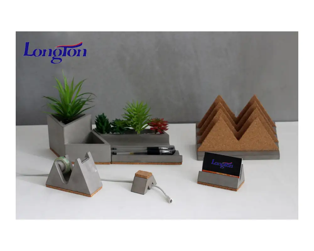 Terrazzo Multifunctional Office Table Storage Base Stand Display Name Card Clip Pen Phone Holder Card Case Business Gift