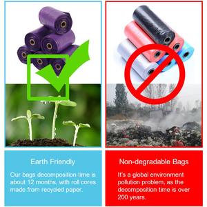 Sacs à déjections pour chiens biodégradables en gros, écologiques, en forme de dessin animé, de couleur violette - Product Image 6