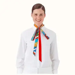 200*3cm Long Skinny Multifunctional Female Ribbon Belt Striped Head Scarves For Ladies Imitated Silk Scarf