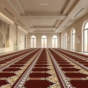 Alfombra de oración comercial de poliéster de pelo medio para mezquita, antideslizante, con base de polipropileno, enrollable, hecha a máquina - Product Image 3