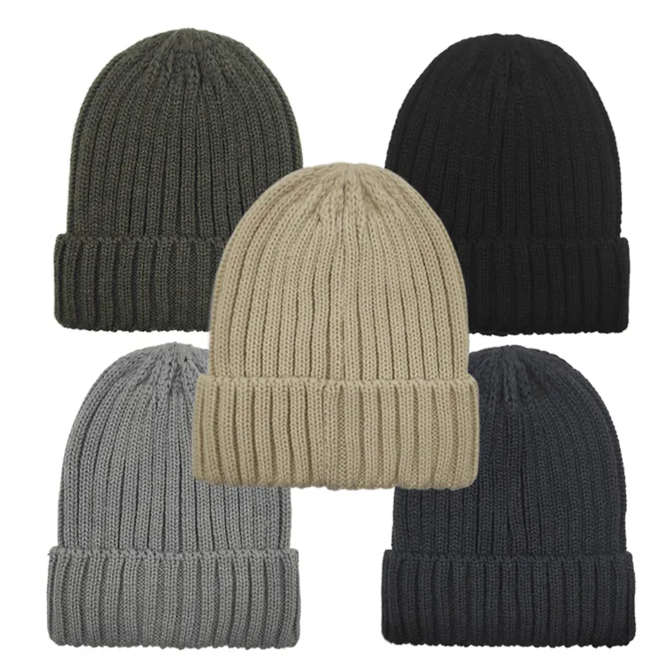 Cappelli invernali personalizzati lavorati a maglia in acrilico Unisex di alta qualità cappelli invernali con berretto lavorato a maglia per uomo e donna