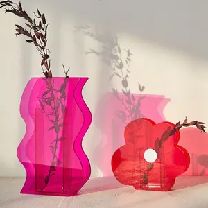TOYIN yüz çeşit renk ve şekil ev ofis dekorasyonu pleksiglas akrilik çiçek vazo masa vazo