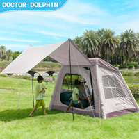 Couverture de camping gonflable automatique portable Oxford, double couche, anti-moustiques, imperméable, en maille haute densité, quatre saisons, pour couples
